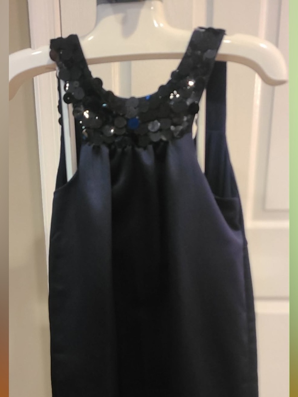Simply Vera Vera Wang Navy and Black Midi Dress with Embellished Straps - Picture 14 of 16